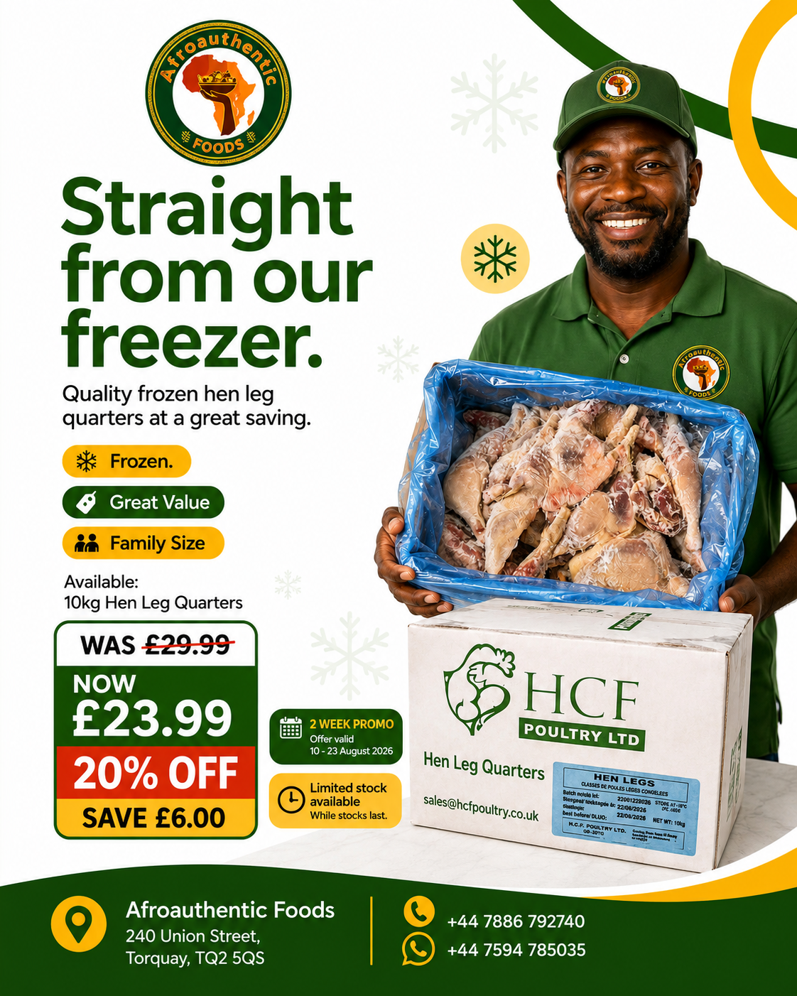 Straight from our  freezer.